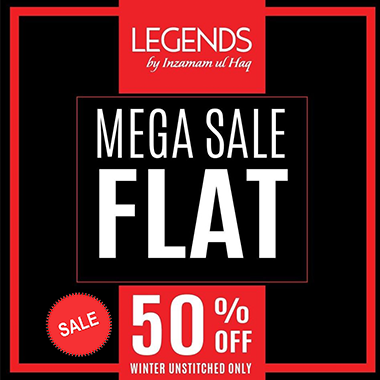 Legends by Inzamam Ul Haq sale! Flat 50% off on unstitched winter collection 2020