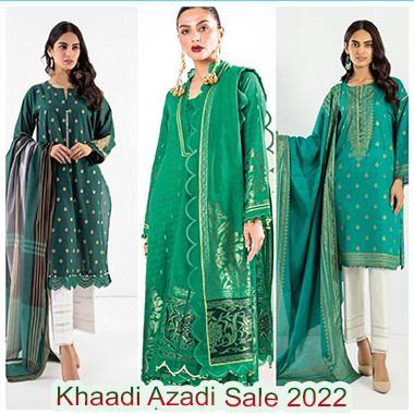 Khaadi Azadi Sale 2022 What’s on sale Independence Day Green Dresses
