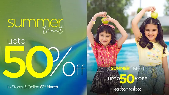 Edenrobe Summer Treat Sale Flat 50% off from 8th March